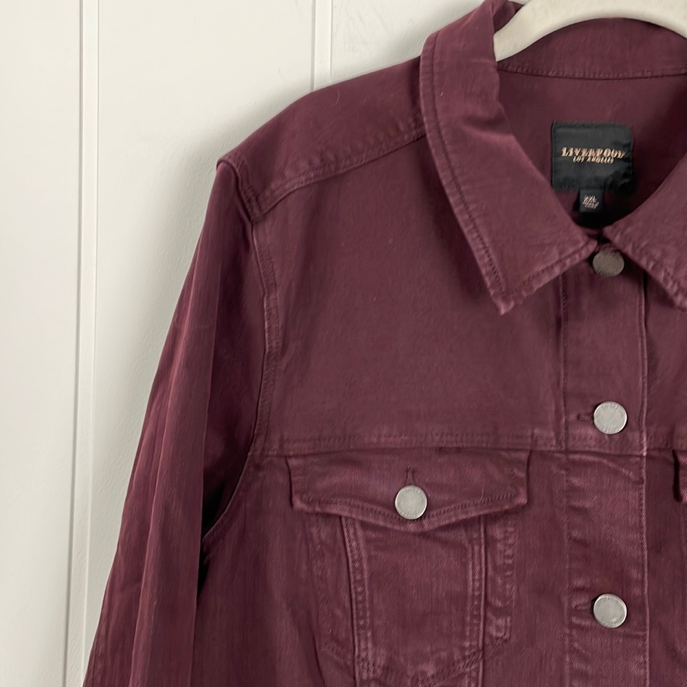 Liverpool Burgundy Jean Jacket